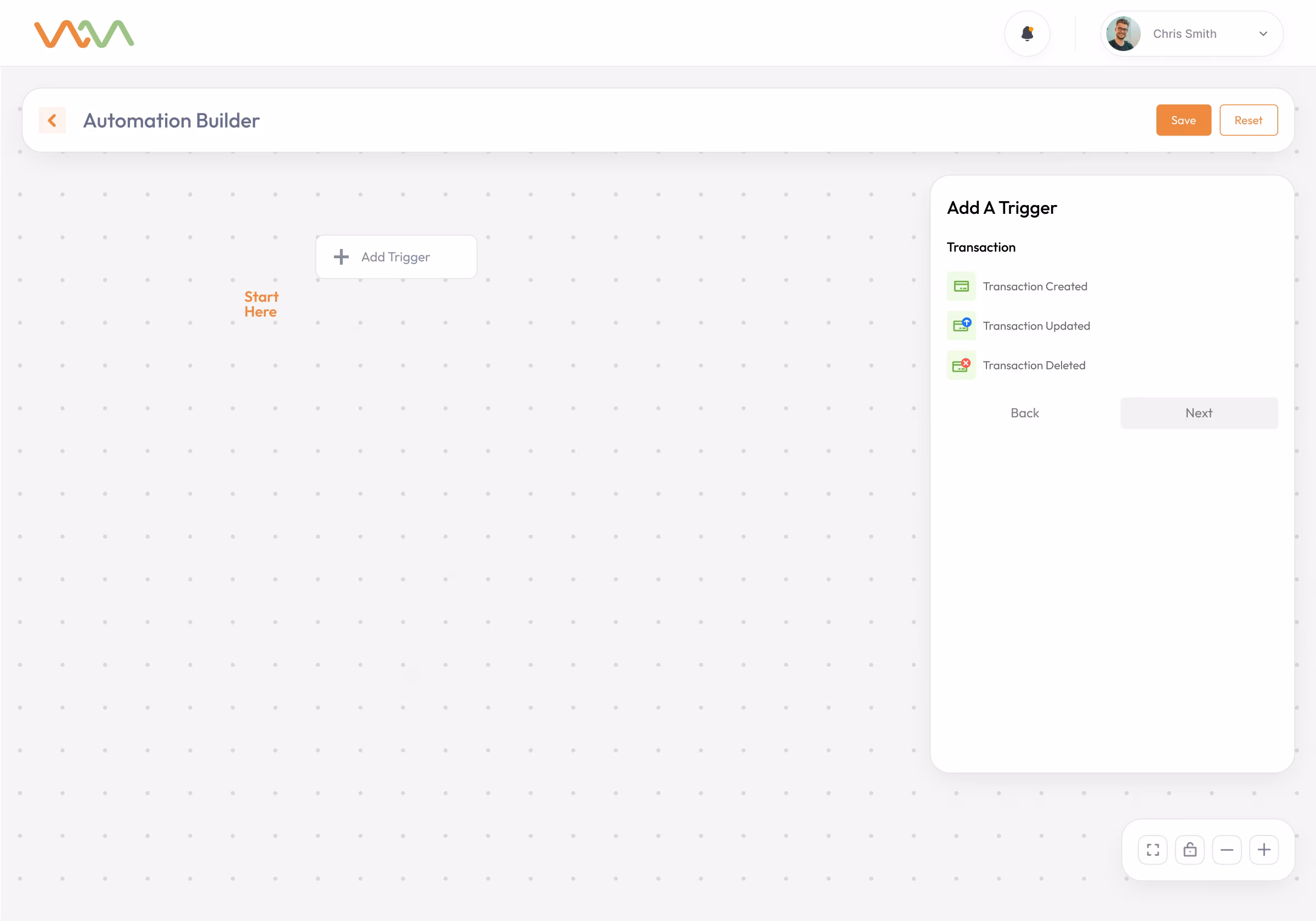 FinCore: Workflow Rule Engine, screen 1