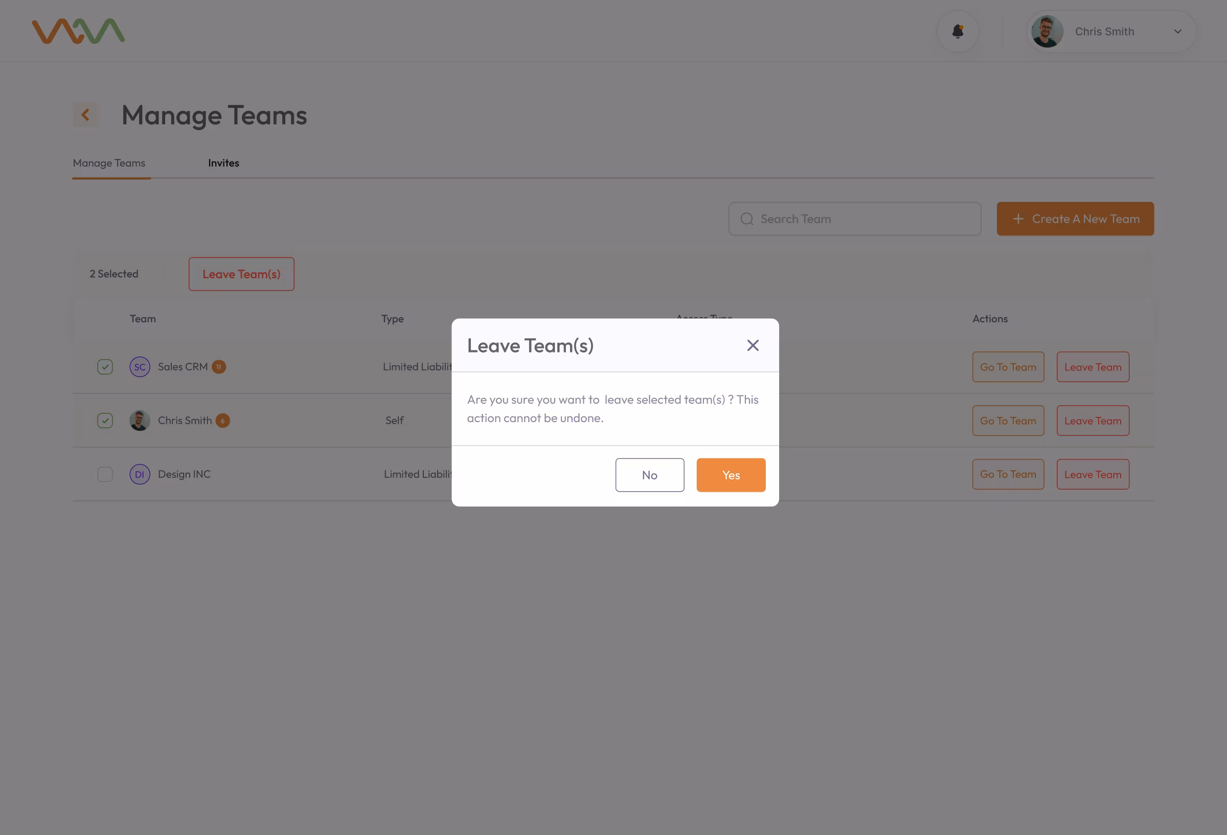 FinCore: Settings / Add Team, screen 4